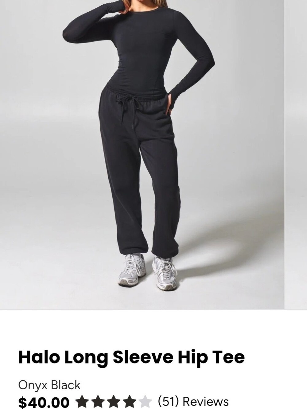 BuffBunny HALO Black Long Sleeve Hip Tee